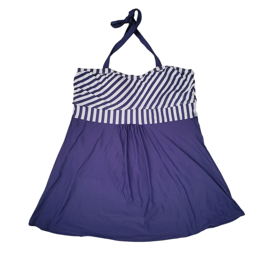 Sea Angel Womens XXL Purple Striped Halterneck One Piece Swimdress SA0423-17MA